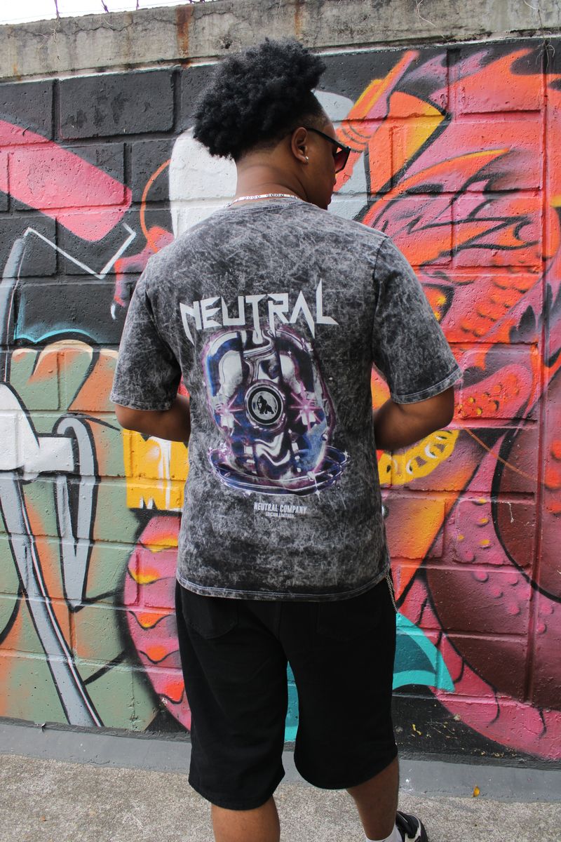 Camiseta negra mineral wash Neutral - XL, foto 4 de 5