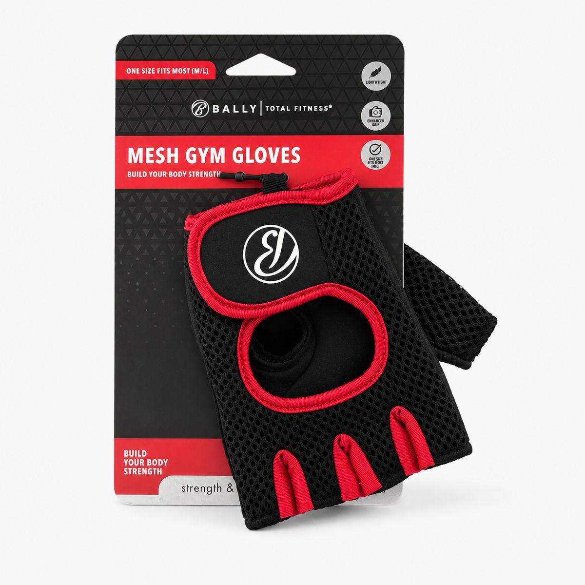 Guantes de entrenamiento Bally mesh negro rojo