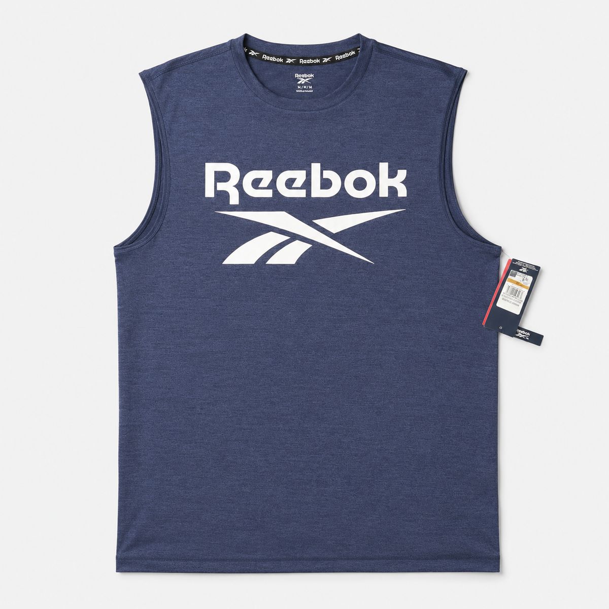 Camisilla Reebok azul jaspe logo blanco - M