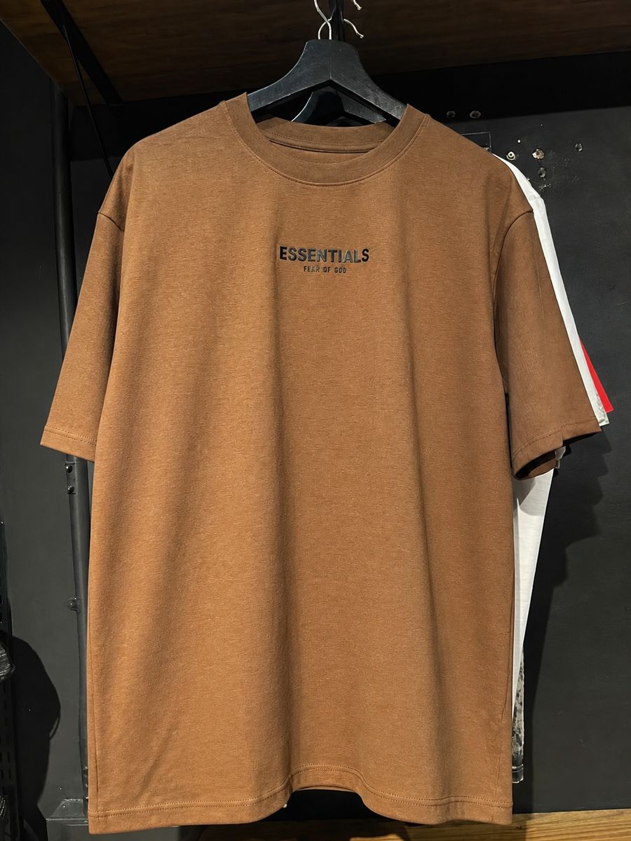 Camiseta oversize premium café Essentials - M, foto 2 de 2