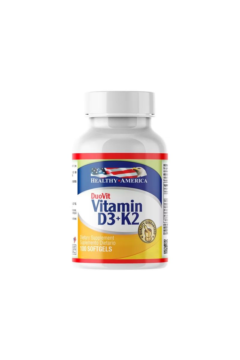 Vitamina D3 +k2 Healthy America 100 cápsulas