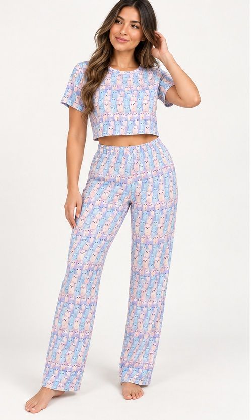 Pijama de dama con pantalón y blusa 080, foto 3 de 4