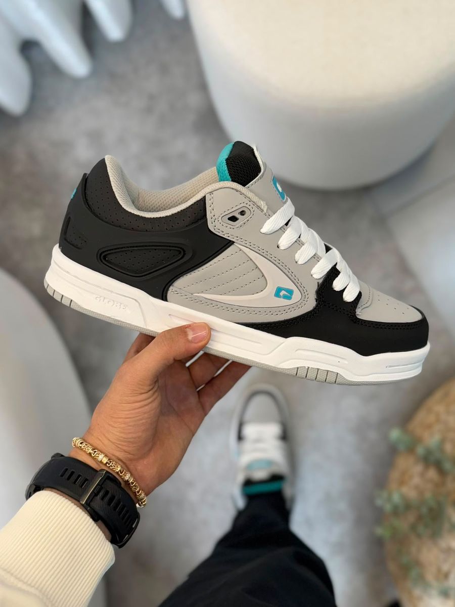 Zapatillas skate negro gris y crema